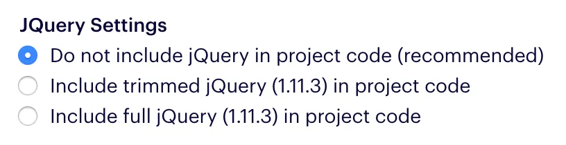 Disable jQuery if you don’t need it