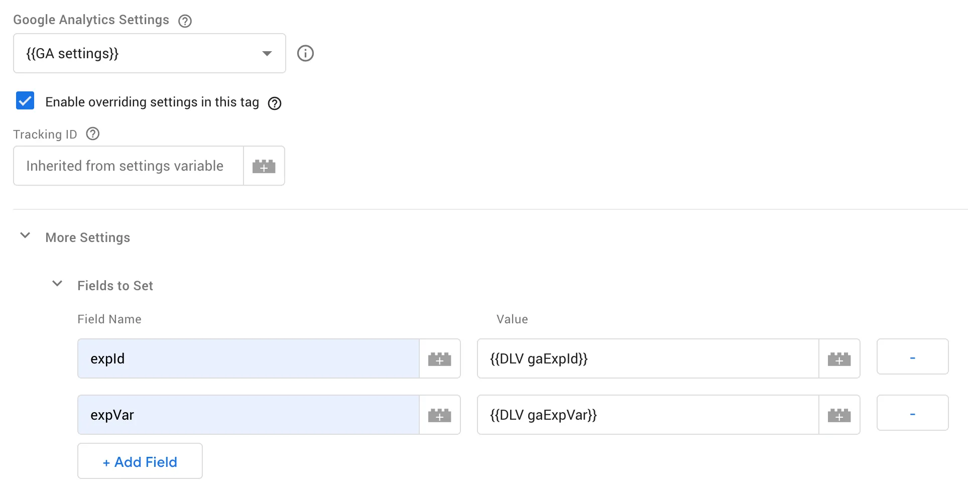 Pass through GTM expVar &amp; expId into GA tag’s fields