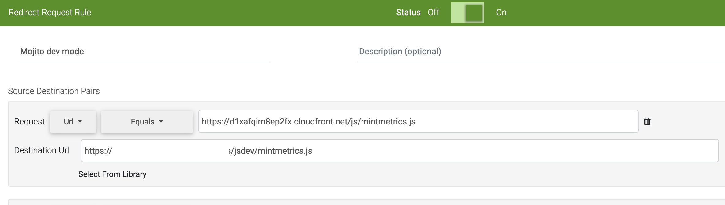 Requestly switches out JS scripts on the fly - enter your URLs in a redirect request rule